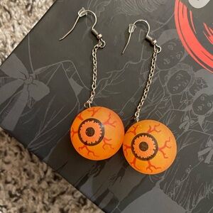 Neon bouncy ball eye earrings